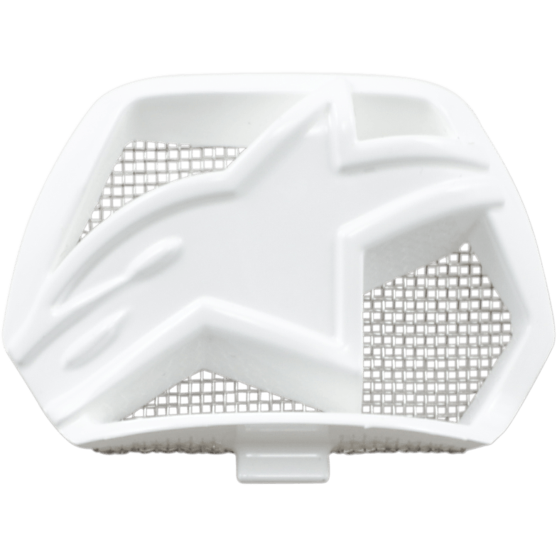 Alpinestars Supertech M10/M8 Helm Kinnbelüftung, Weiß, Ersatz-Belüftungskomponente mit sternförmigem Design und silbernem Mesh-Gitter, Motorradhelm-Zubehör