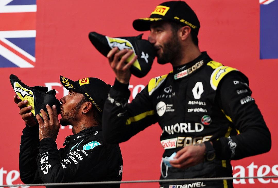 Daniel Ricciardo alimente le podium F1 à Imola, en Italie,