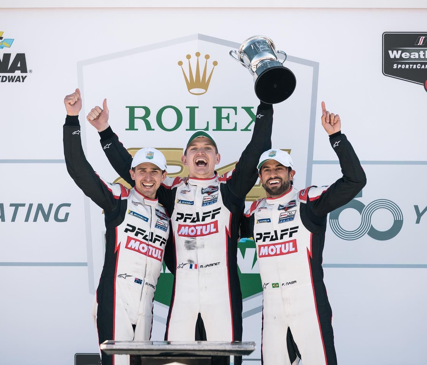 Matthieu Jaminet, Matt Campbell und Felipe Nasr Win IMSA GTD Pro Championship Rolex 24 Rennen in Daytona