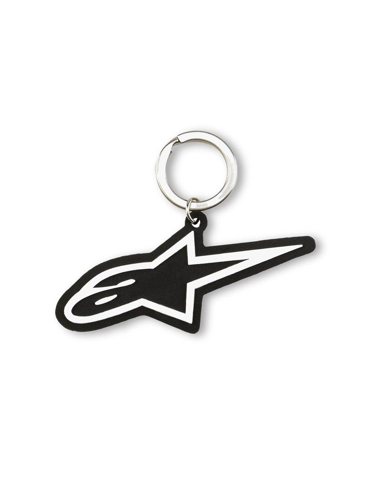 Alpinestars Ageless Schlüsselanhänger, Sportswear-Schlüsselanhänger, Schwarz und Weiß, 3D-Gummi-Konstruktion mit Metall-Snap-Ring und Blaze-Logo