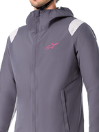 Veste de pluie Alpinestars A-Dura, veste de pluie pour VTT, gris titane foncé, design à capuche, manches longues, protection performante contre les intempéries pour le cyclisme tout-terrain
