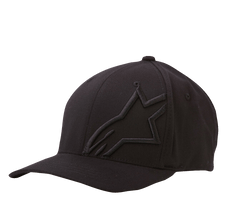 Alpinestars Corp Shift 2 Curved Bill Hat, schwarze Baseball-Cap, flache Ton-in-Ton-Stickerei auf der linken Vorderseite, gebogener Schirm, Sechs-Panel-Konstruktion mit Belüftungsösen, motorsport-inspirierter Freizeitstil