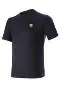 Alpinestars Dot Tech Tee, T-shirt met korte mouwen, zwart, klein cirkelvormig logo met Alpinestars-ster op de borst, performance MTB-kleding