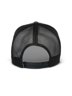 Casquette Snapback Flag Alpinestars, vue arrière, Gris Anthracite Chiné Noir, avec panneaux en maille noire respirante et fermeture snapback réglable, couvre-chef décontracté inspiré du sport automobile