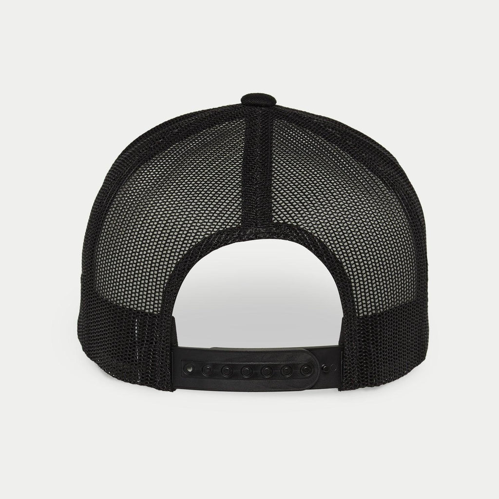 Alpinestars Flag Snapback pet, Military Black, achteraanzicht met zwarte stretch mesh panelen en verstelbare kunststof snapback-sluiting, casual streetwear accessoire