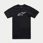 Alpinestars Ageless 2.0 CSF Tee, T-shirt met korte mouwen, zwart met wit Ageless-logo op de borst, casual motorsport sportkleding