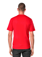 Alpinestars Ageless 2.0 CSF Tee, T-shirt met korte mouwen, achteraanzicht, rood, casual op de motorsport geïnspireerde sportkleding