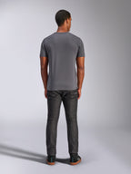Alpinestars Always 2.0 CSF Tee, Short Sleeve T-Shirt, Charcoal Gray, back view, worn with dark denim pants, casual motorsport-inspired streetwear