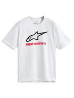 Alpinestars Always 2.0 CSF Tee, T-shirt met korte mouwen, wit, Astars-logo met zwarte omtrek en rode Alpinestars-graphic, casual motorsport sportkleding