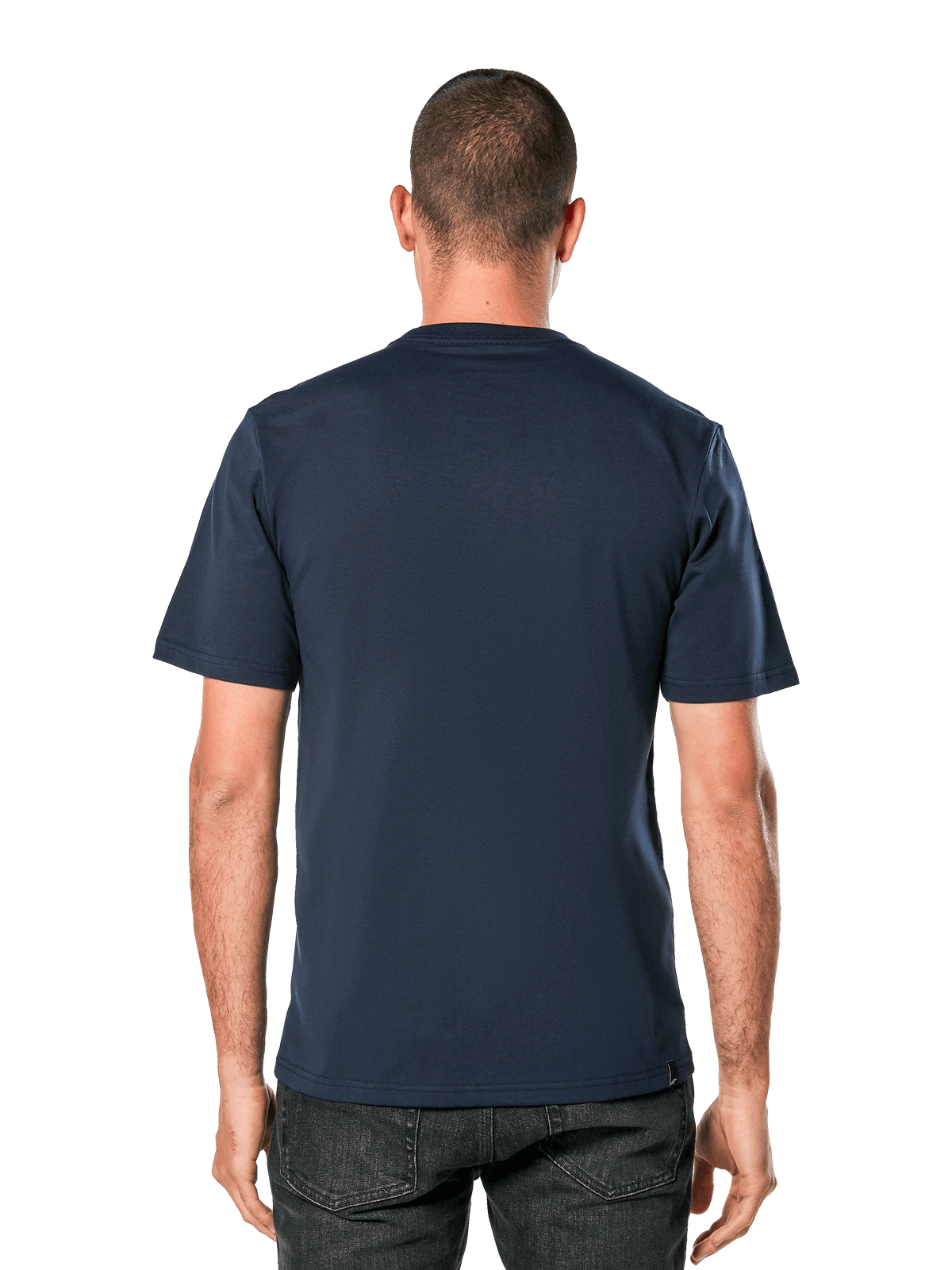 Alpinestars Blaze 2.0 CSF Tee, t-shirt met korte mouwen, navy, achteraanzicht op model, casual op motorsport geïnspireerde streetwear