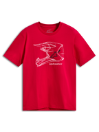 Alpinestars CSF Tee, t-shirt à manches courtes, rouge, graphique de casque MX blanc sur le devant, streetwear motorsport décontracté
