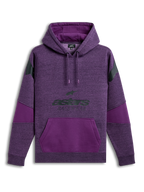 Alpinestars Perpetuate Hoodie, paarse sportkleding pullover fleece hoodie met logo grafisch op de voorzijde, kangoeroezak en stofblokkering