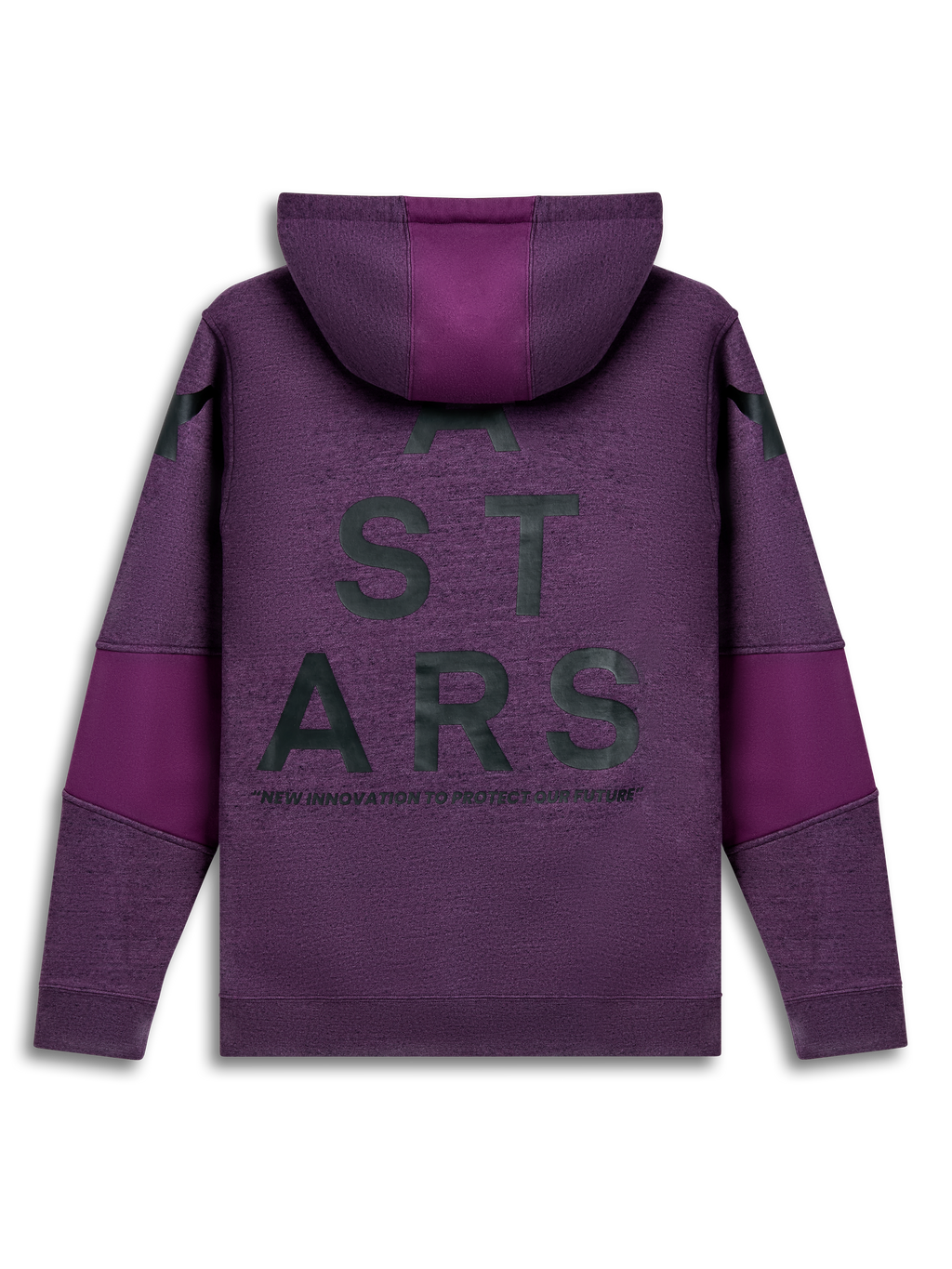 Alpinestars Perpetuate Hoodie, paarse sportswear pullover hoodie, achteraanzicht met ruggraphic en stofblokkering
