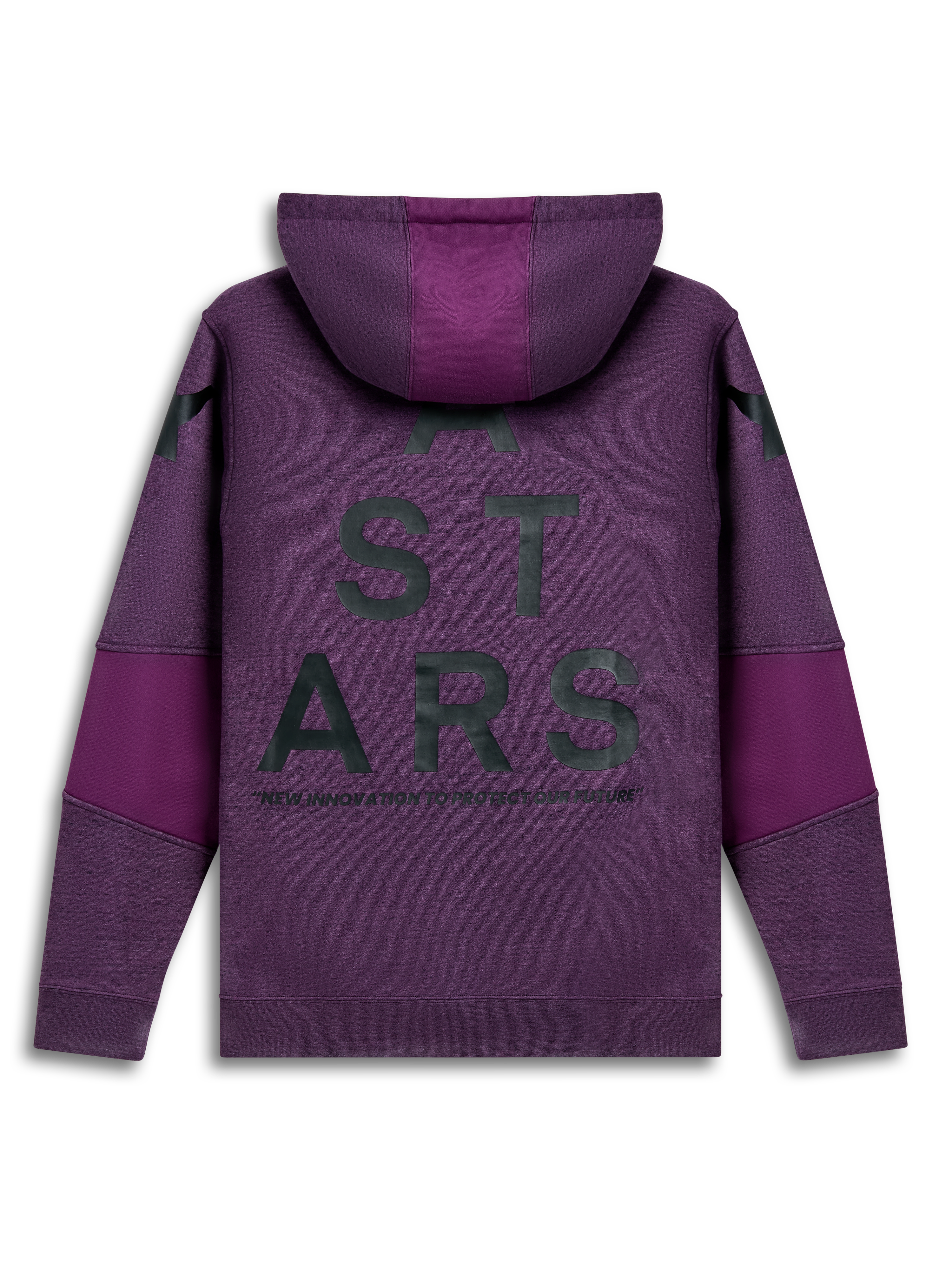 Alpinestars Perpetuate Hoodie, paarse sportswear pullover hoodie, achteraanzicht met ruggraphic en stofblokkering