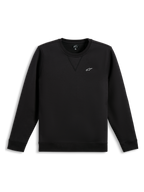 Alpinestars Positive Crew, zwarte pullover-sweatshirt met een wit borstlogo en geribde manchetten en zoom, casual sportswear