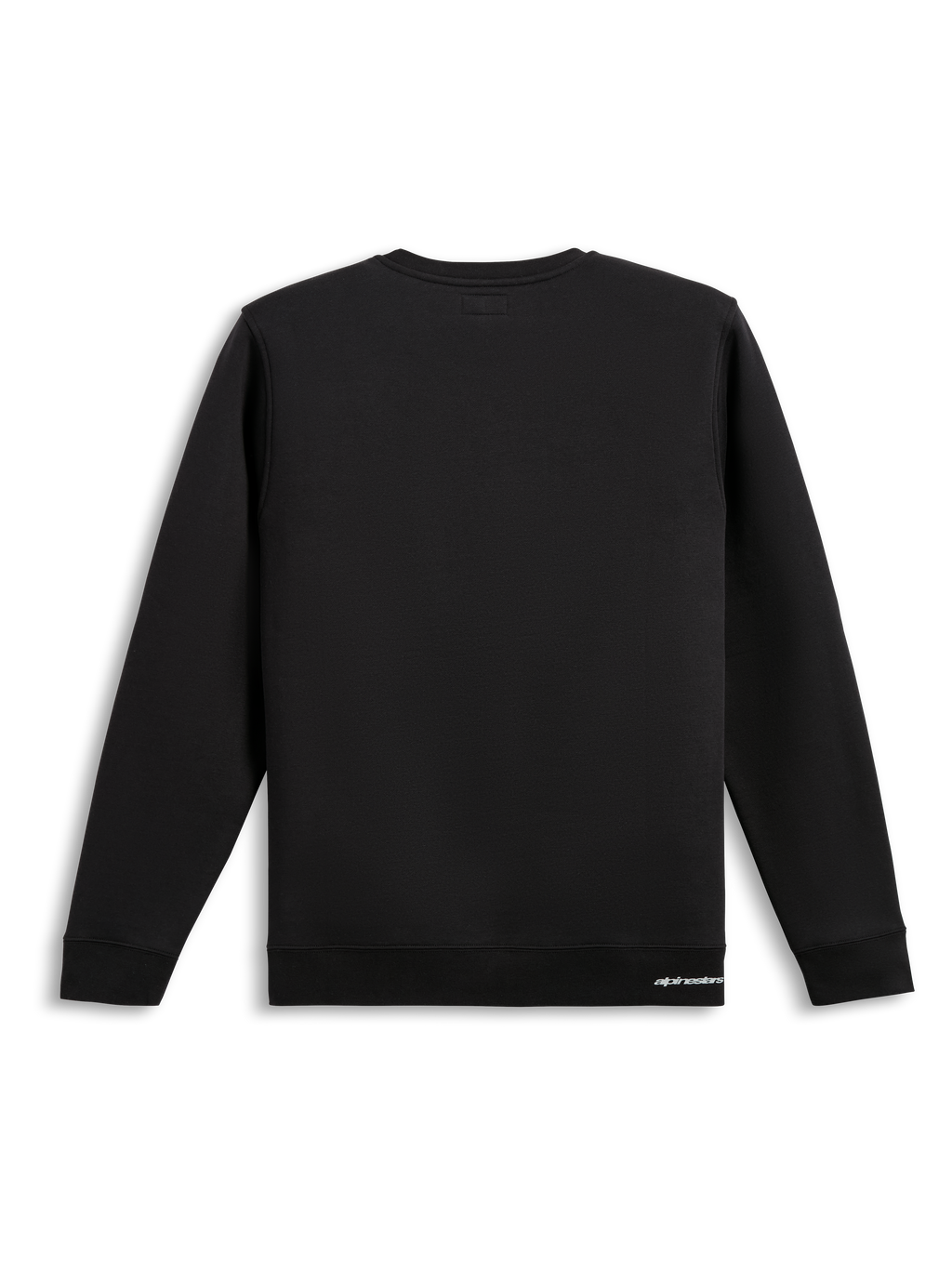 Alpinestars Positive Crew, zwart sportswear sweatshirt, achteraanzicht met een strak katoen-blend pullover-ontwerp, geribbelde zoom en manchetten