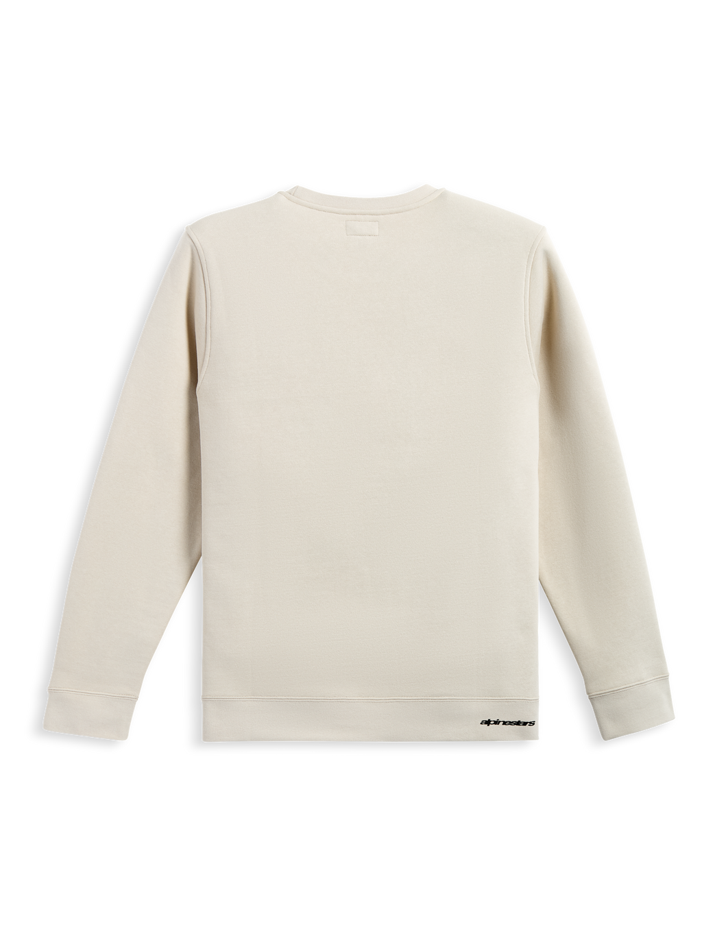 Alpinestars Sweat Positive Crew, sweatshirt sportswear off white, vue de dos montrant un design en coton mélangé épuré avec un marquage discret