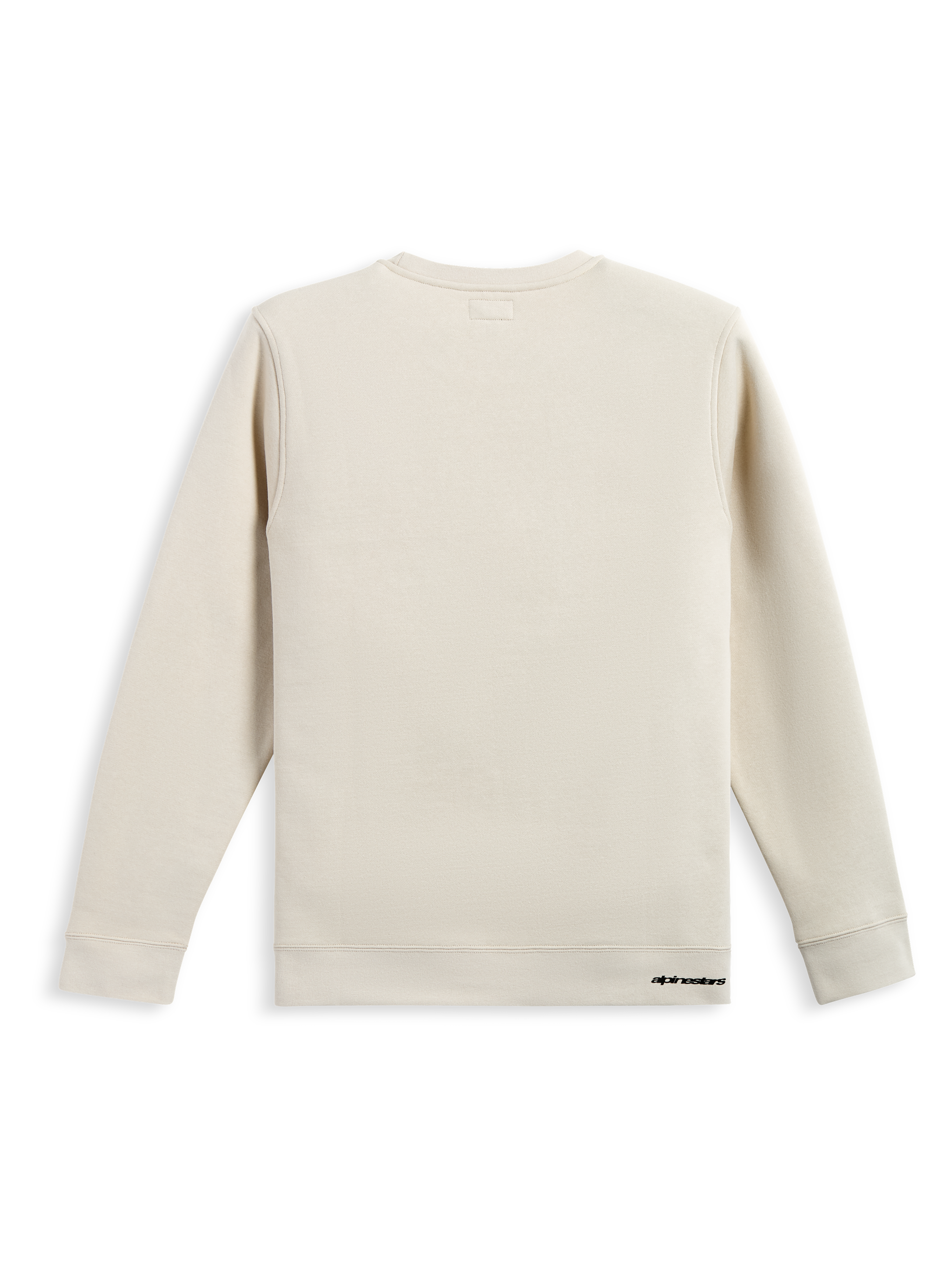 Alpinestars Sweat Positive Crew, sweatshirt sportswear off white, vue de dos montrant un design en coton mélangé épuré avec un marquage discret