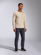 Alpinestars Positive Crew, crewneck sweatshirt, Off White, casual streetwear, met klein zwart A-star-logo op de borst, geribbelde hals met v-stikseldetail, lange mouwen, modern op de motorsport geïnspireerd ontwerp