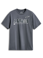 Alpinestars Cereal CSF Tee, t-shirt met korte mouwen, charcoal, wit geometrisch ASTARS-logo met Premium Racewear-tekst, casual motorsport streetwear
