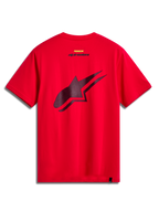Alpinestars Formulate CSF T-shirt, T-shirt met korte mouwen, rood, achteraanzicht met groot zwart geperforeerd Astars-logo, casual sportkleding motorsportstijl