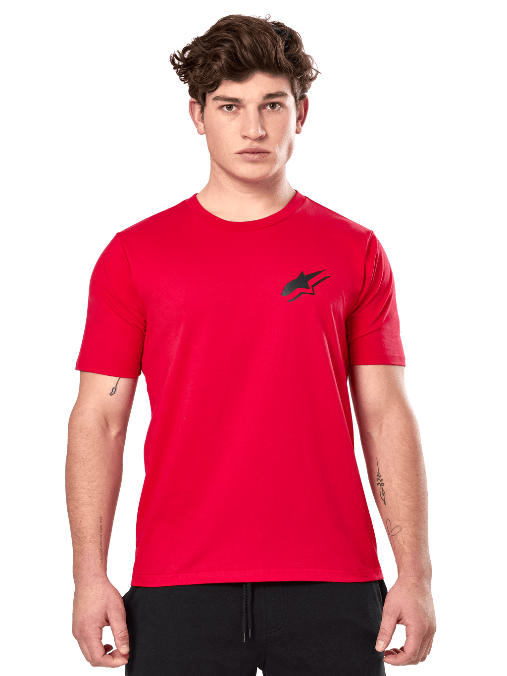 Alpinestars Formulate CSF Tee, T-shirt met korte mouwen, rood, met een klein zwart Astars-logo op de borst, casual motorsport streetwear