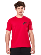 Alpinestars Formulate CSF Tee, T-shirt met korte mouwen, rood, met een klein zwart Astars-logo op de borst, casual motorsport streetwear