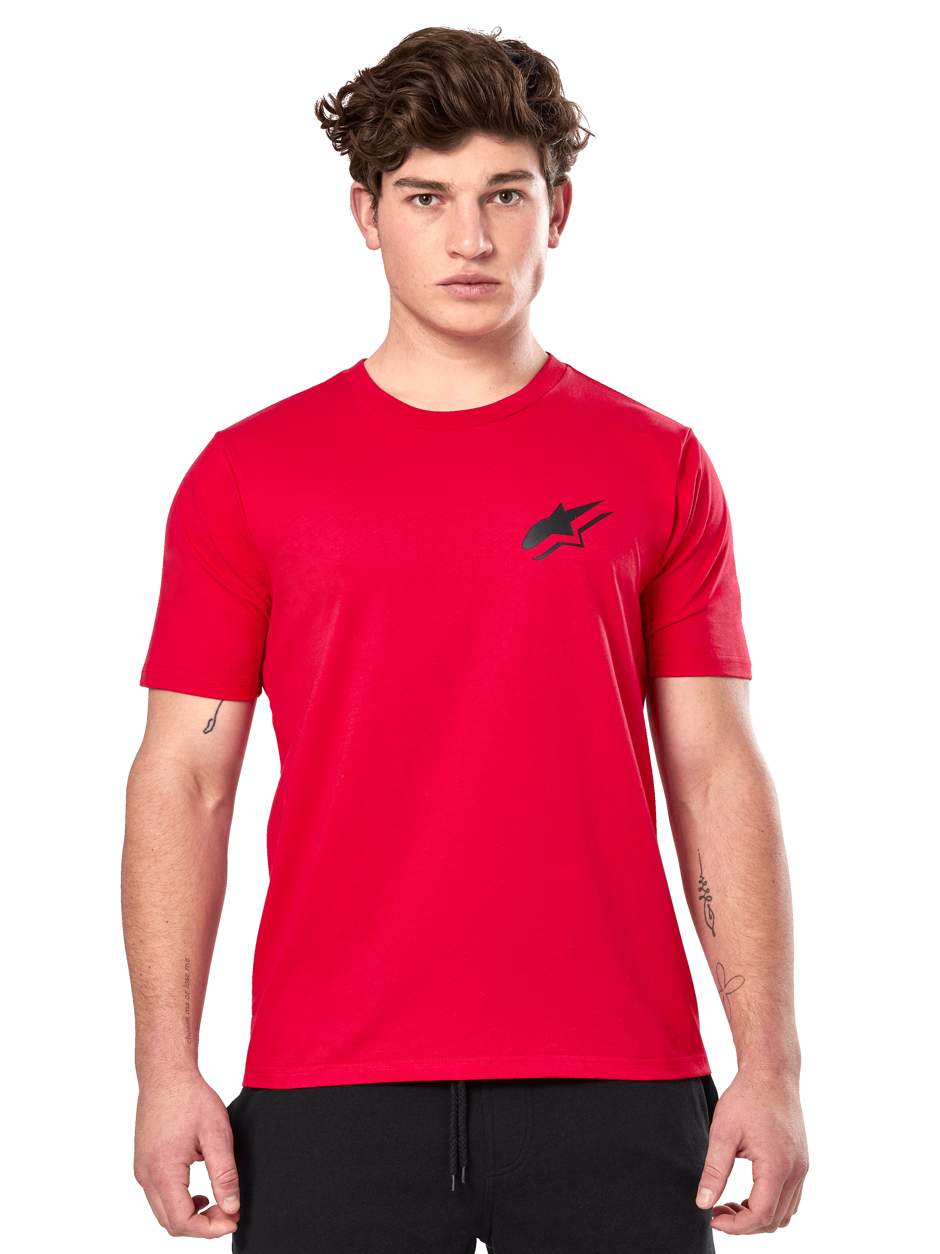 Alpinestars Formulate CSF Tee, T-shirt met korte mouwen, rood, met een klein zwart Astars-logo op de borst, casual motorsport streetwear