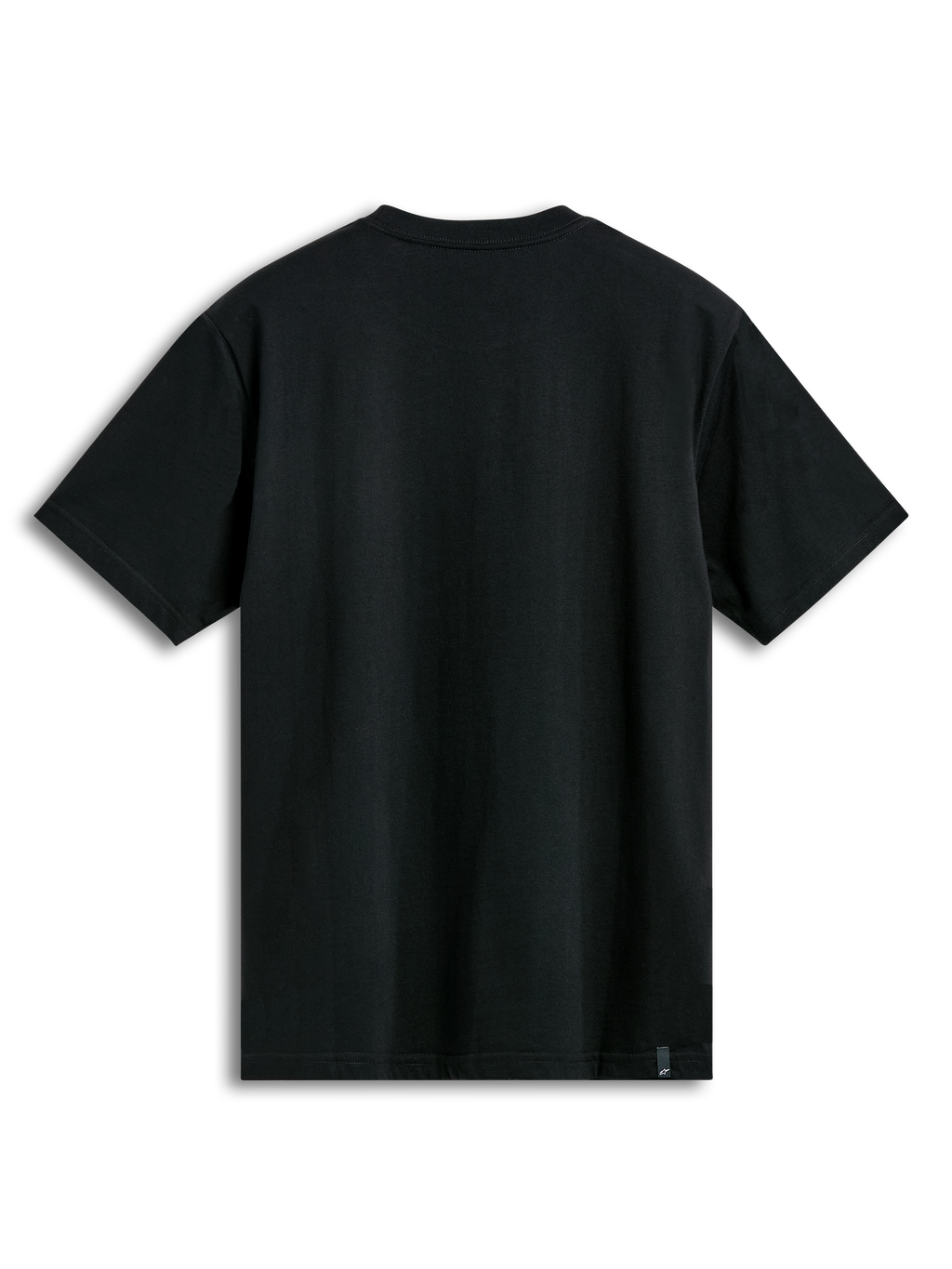 Alpinestars Dot Carbon CSF T-shirt met korte mouwen, zwart, achteraanzicht met externe labeling, casual sportswear.