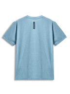 Alpinestars Point Performance Tee, T-shirt met korte mouwen, Ice Blue, achteraanzicht met verticale zwarte astars-woordprint, casual performance sportkleding