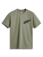 Alpinestars Attrition Performance Tee, T-shirt met korte mouwen, lichtgroen, zwart Astars-logo op de borst, technische jerseystof, duurzame sportkleding