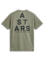 Alpinestars Attrition Performance Tee, T-shirt met korte mouwen, lichtgroen, achteraanzicht met grote zwarte gestapelde ASTARS-graphic en 'NEW INNOVATION TO PROTECT OUR FUTURE' slogan, casual performance-sportkleding