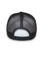 Alpinestars Selica Trucker pet, zwart, achteraanzicht met ademende mesh-panelen en een verstelbare snapback-sluiting, klein geweven logolabel, klassiek gestructureerd trucker-ontwerp voor casual wear