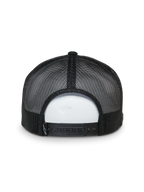 Alpinestars That Way Trucker pet, achteraanzicht, zwart, mesh panelen aan de achterzijde met verstelbare snapback-sluiting, klein geweven logo-label, casual op motorsport geïnspireerde hoofdbedekking