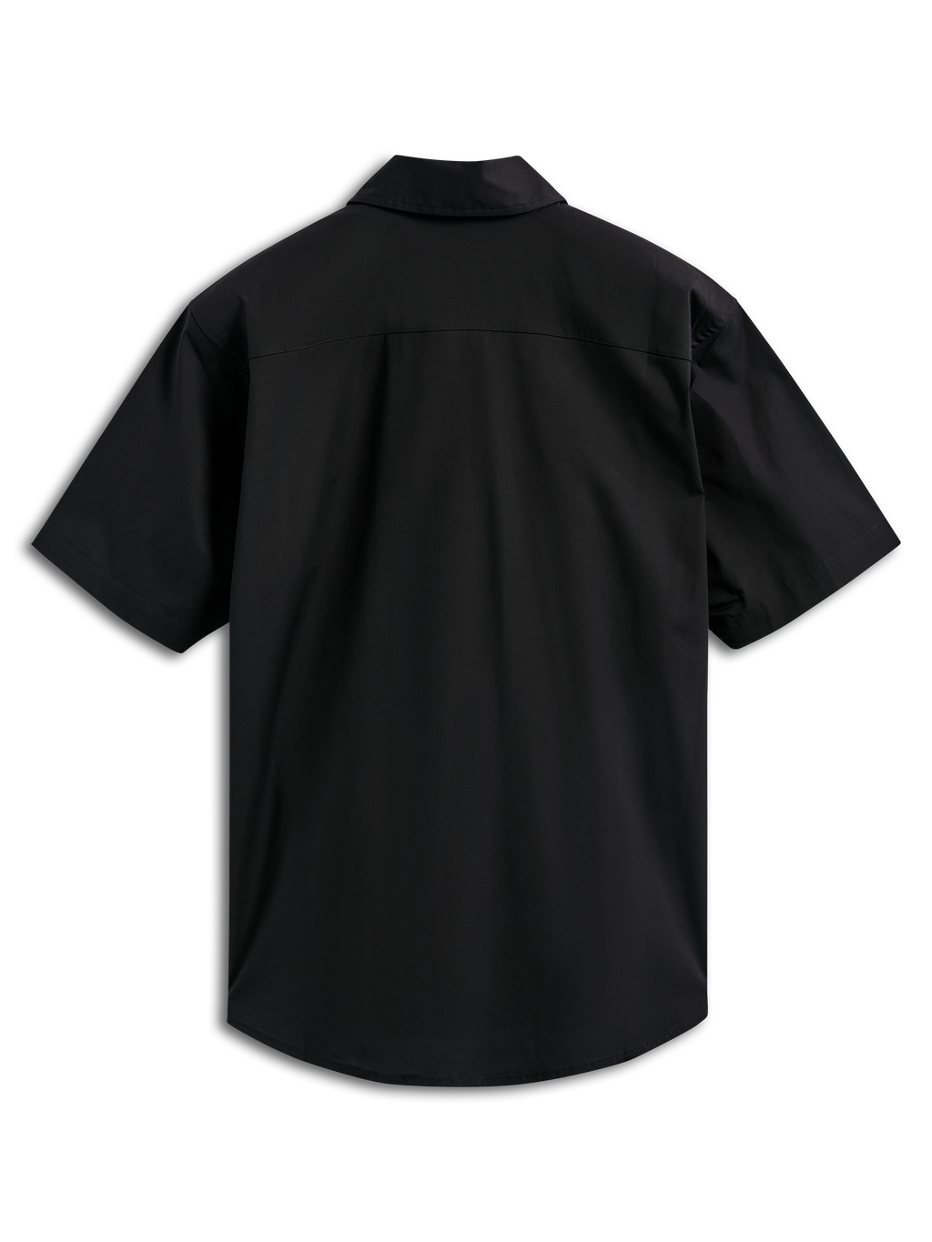 Alpinestars Strive Woven Shirt, geweven overhemd met korte mouwen en knoopsluiting, zwart, achteraanzicht, voorzien van een gestructureerd rugpand, casual motorsport-geïnspireerde streetwear