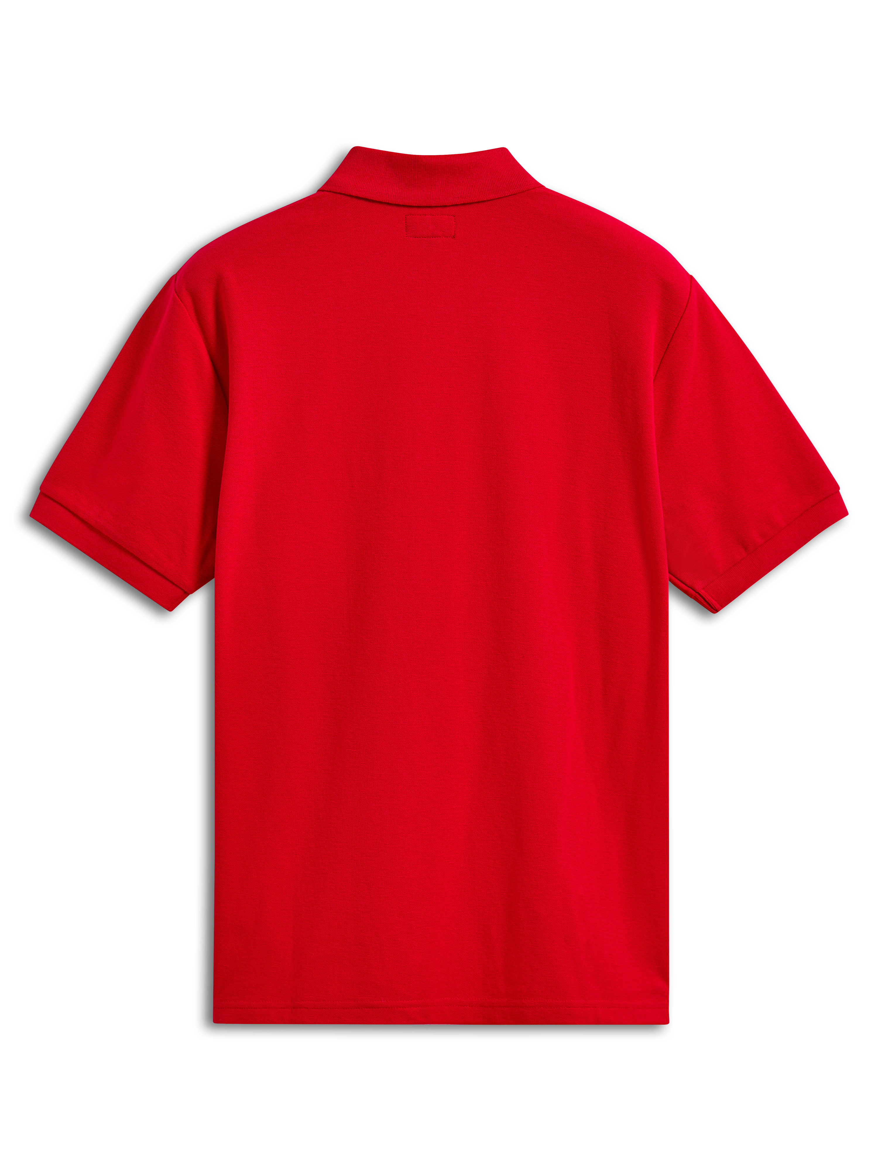 Alpinestars Endeavor Classic Polo, piqué polo met korte mouwen, rood, achteraanzicht, voorzien van geribde kraag en manchetten, klassieke piqué gebreide textuur, casual sportkleding
