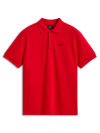 Alpinestars Endeavor Classic Polo, piqué poloshirt met korte mouwen, rood, klein zwart Astars-logo op de borst, sluiting met drie knopen, casual sportkleding