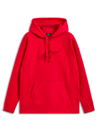 Alpinestars Emergent Oversized Hoodie, rood, pullover sweatshirt met tonaal 3D-geborduurd Astars-logo, kangoeroezak, casual motorsport streetwear