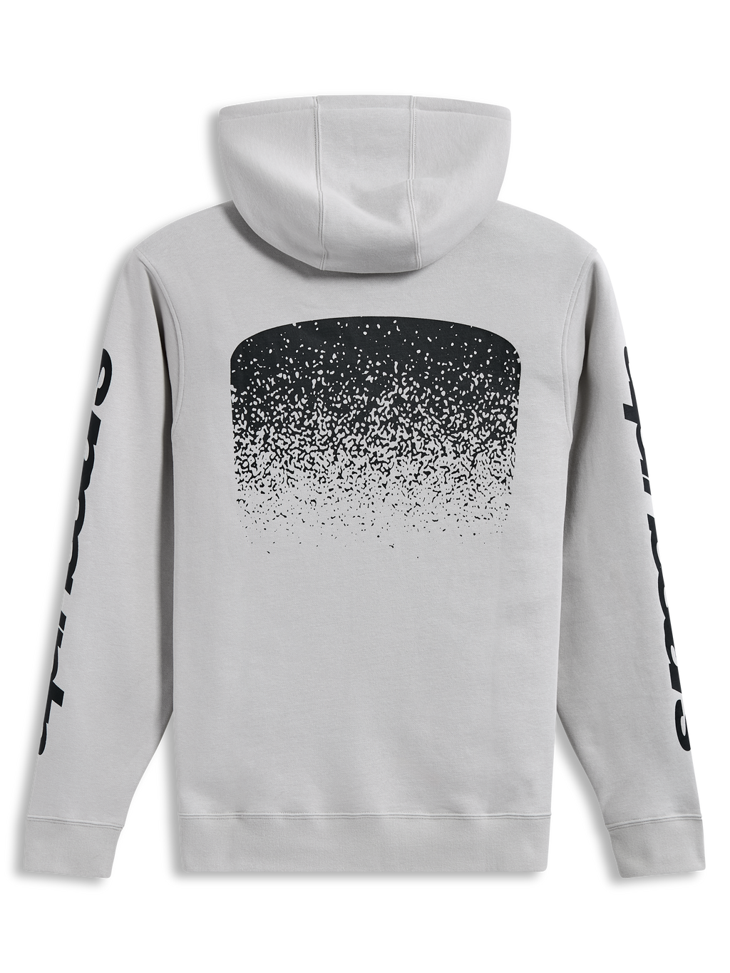 Alpinestars Obsessed Hoodie, grijze sportswear pullover met zwarte MX-verloopgraphic op de rug en logo's op de mouwen.