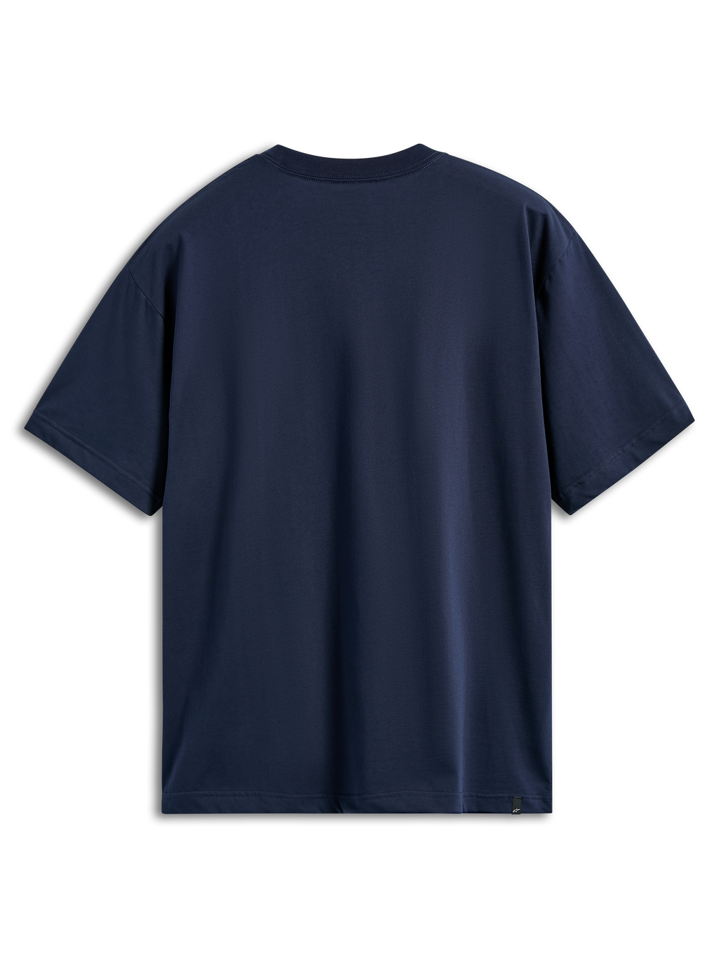 Alpinestars Aplomb Oversized CSF Tee, T-shirt met korte mouwen, marineblauw, achteraanzicht, relaxte oversized pasvorm, effen ontwerp met een klein logolabel aan de onderzoom, casual sportkleding