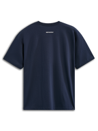 Alpinestars Focused Oversized CSF T-shirt, T-shirt met korte mouwen, navy, achteraanzicht met klein wit Alpinestars-woordlogo, casual motorsport streetwear