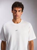 Alpinestars Focused Oversized CSF Tee, T-shirt met korte mouwen, wit, klein zwart Astars-logo op de borst, relaxte oversized pasvorm, casual motorsport sportkleding