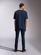 Alpinestars Alter Oversized CSF Tee, T-shirt met korte mouwen, marineblauw, achteraanzicht dat de relaxte oversized pasvorm toont, casual lifestyle streetwear