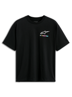 Alpinestars Wild Oversized CSF Tee, T-shirt met korte mouwen, zwart, met een klein levendig meerkleurig Alpinestars-logo op de borst, oversized pasvorm, casual streetwear