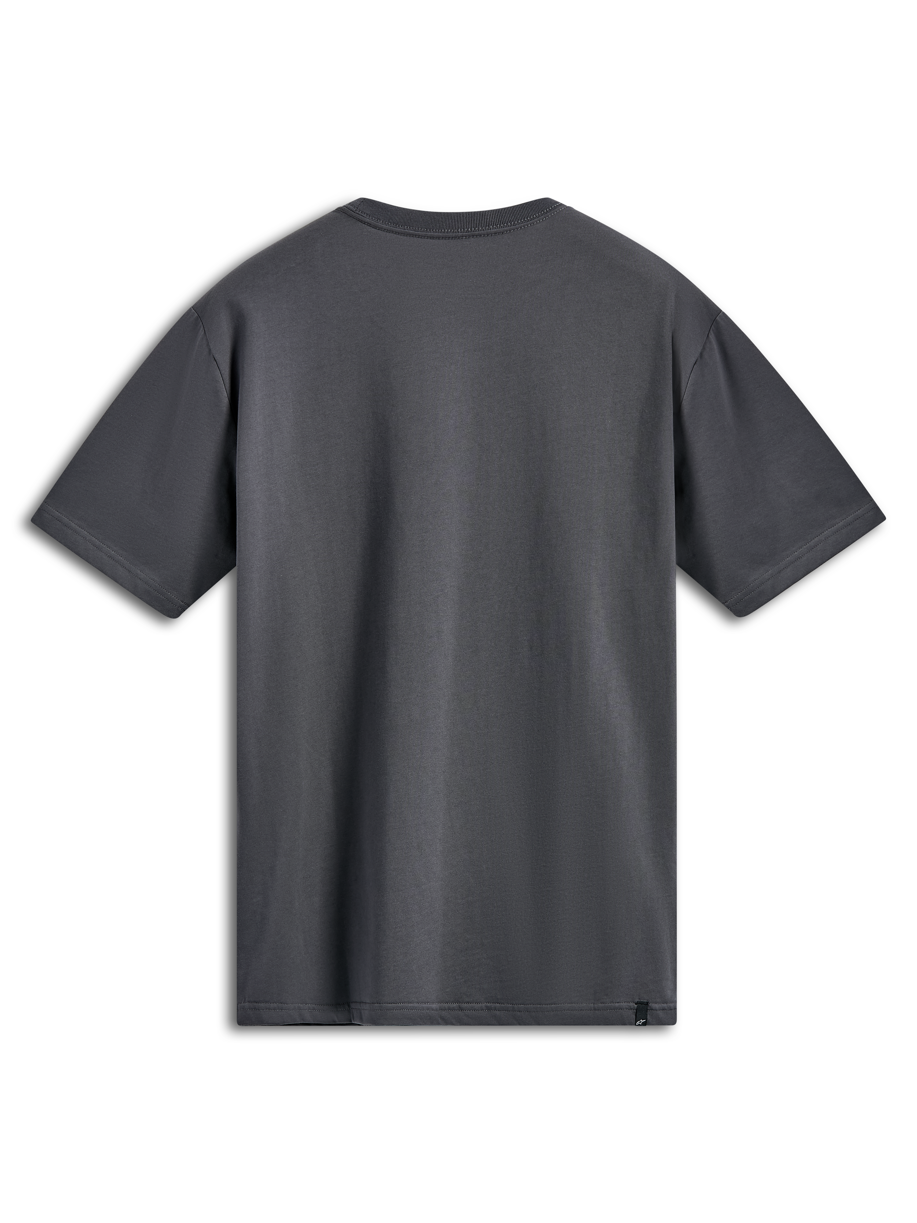 T-shirt Alpinestars Ellipsoid CSF, t-shirt à manches courtes, anthracite, vue de dos, design uni avec petite étiquette logo noire sur l'ourlet, sportswear décontracté