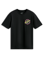 Alpinestars Aorbit CSF Tee, T-shirt met korte mouwen, zwart, roze en geel Astars-logo met Always Fast Made to Last-opdruk, casual motorsport sportkleding