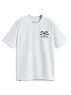 Alpinestars Order CSF Tee, wit T-shirt met korte mouwen, borstprint met palmbomen en een racehelm, tekst "One Goal One Vision", casual motorsport sportkleding