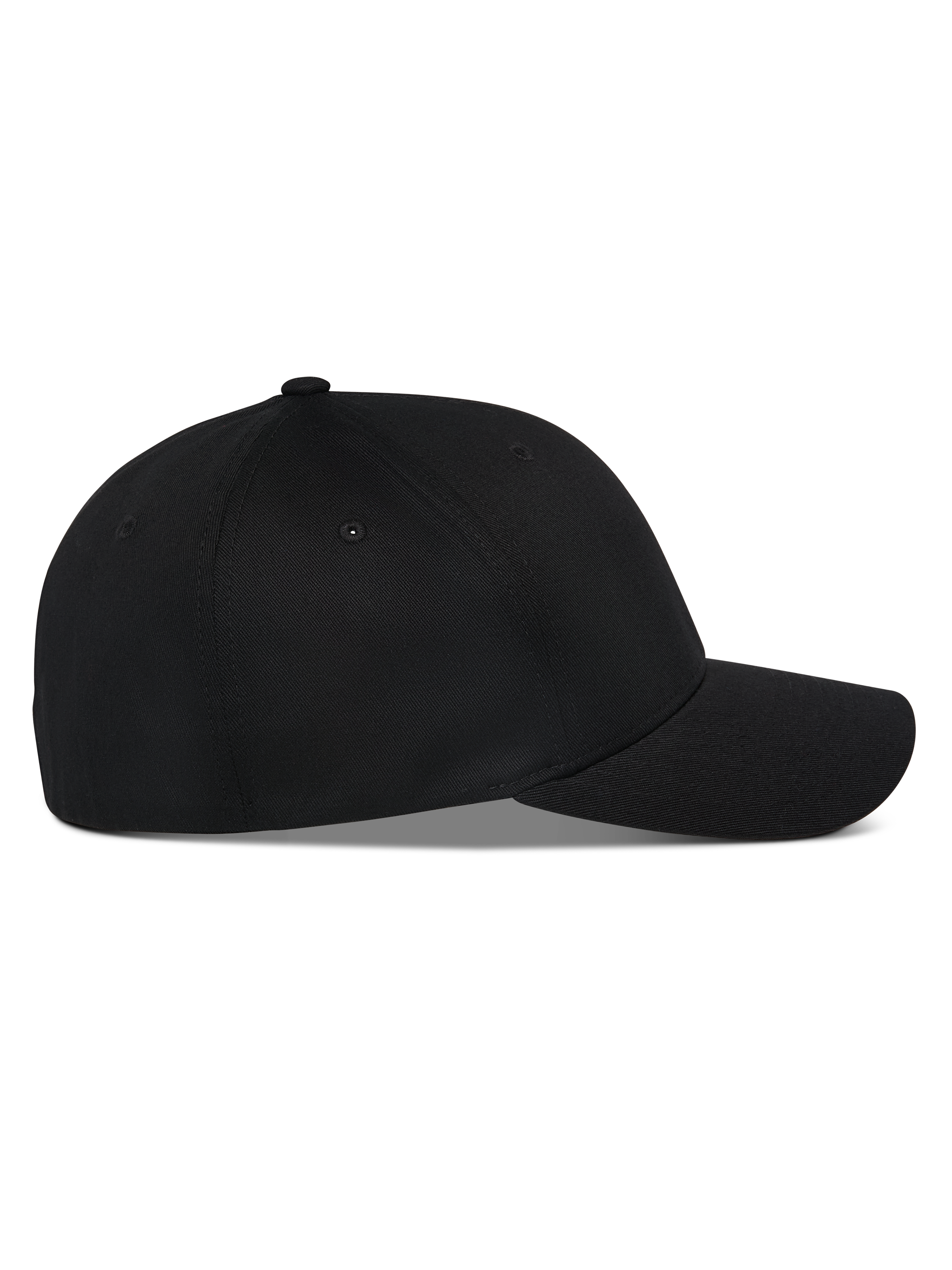 Alpinestars Pivot pet, zwart, zijaanzicht van een gestructureerde baseballcap met gebogen klep, keperstof, casual motorsport-geïnspireerde hoofdbedekking