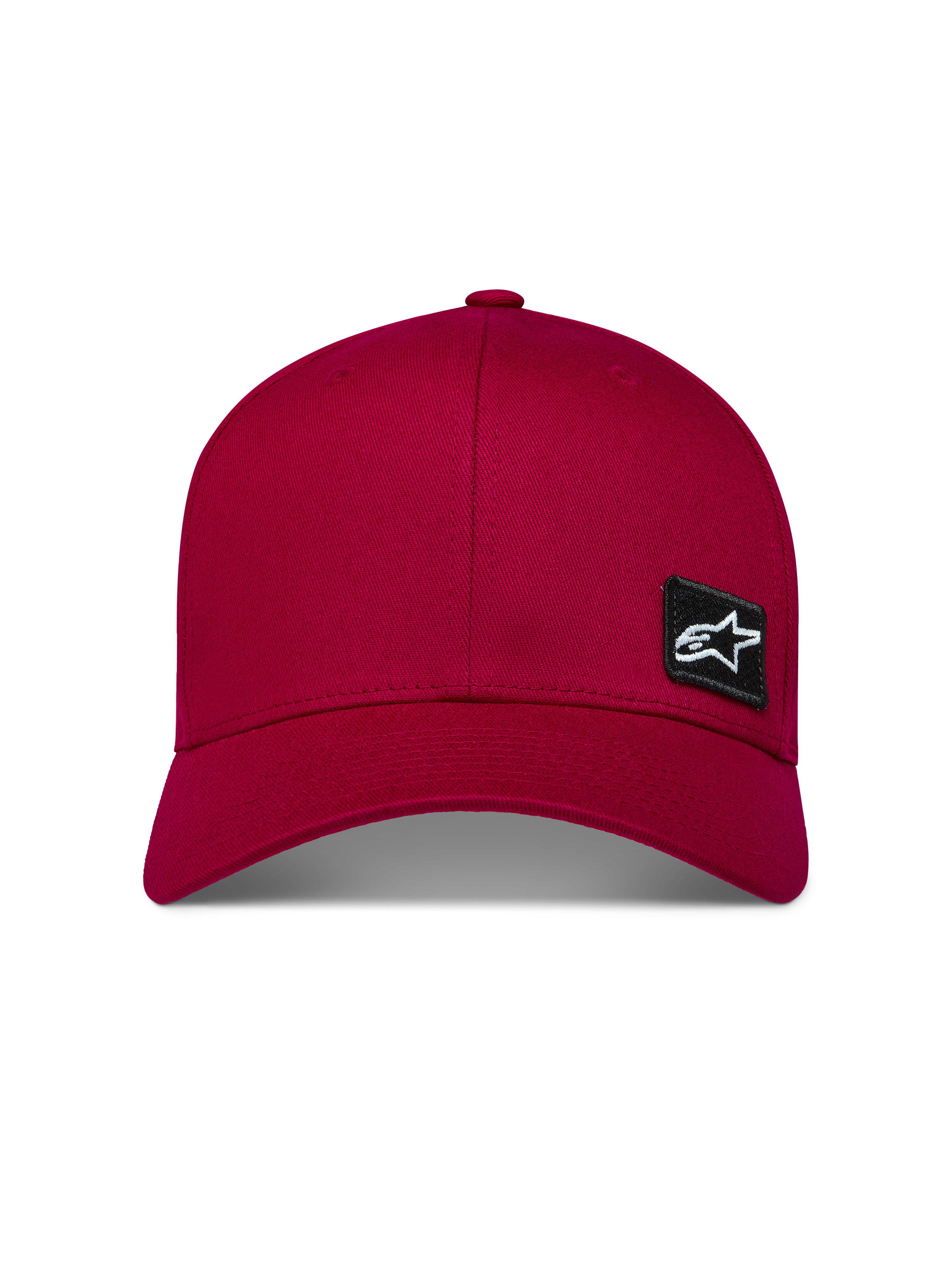 Alpinestars Pivot Hat, Dark Red curved bill sportswear cap with structured crown and small embroidered Astars logo patch.
