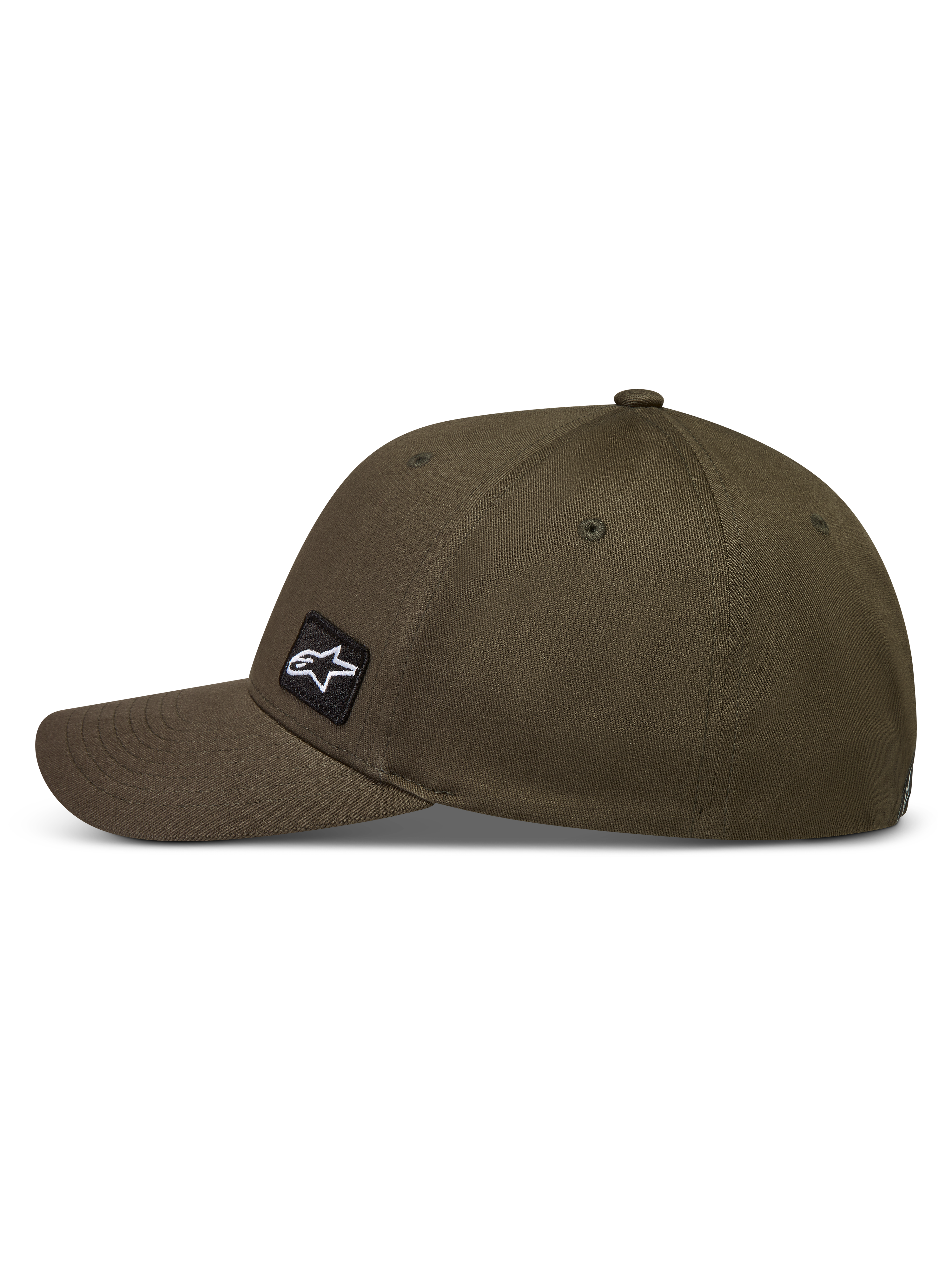 Alpinestars Pivot Hat, military green sportswear cap with a curved bill and signature embroidered Astars logo patch.